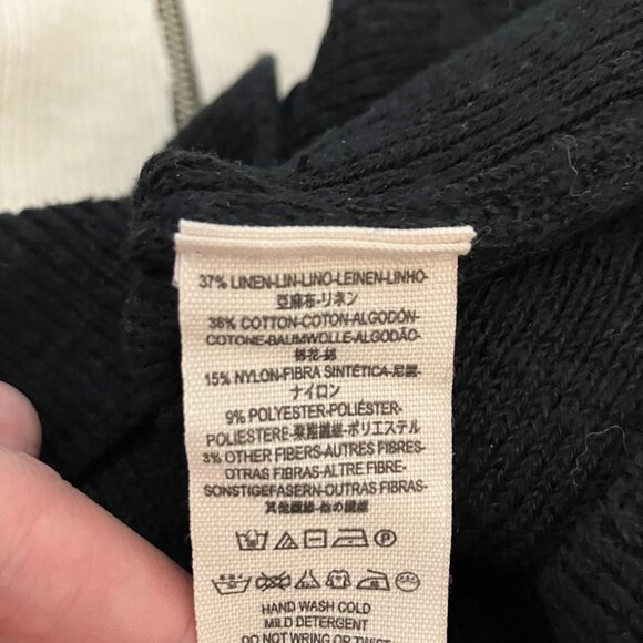 Free People Womens Linen Blend Sweater Knit Dress Color Block XS Zip Back Boho - Picture 9 of 9